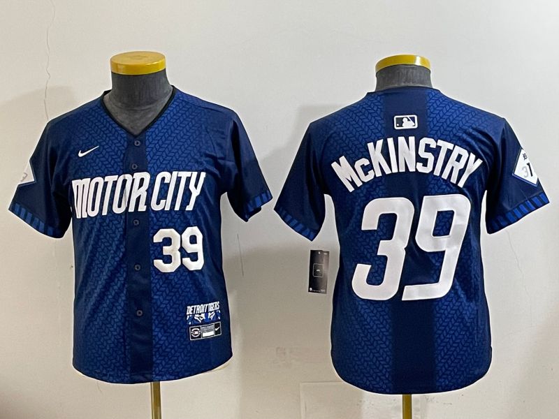 Youth 2025 Detroit Tigers #39 Mckinstry Blue City Edition Nike MLB Jersey style 2->youth mlb jersey->Youth Jersey